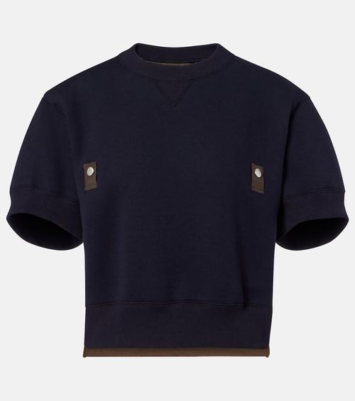 Cotton-blend and twill sweatshirt