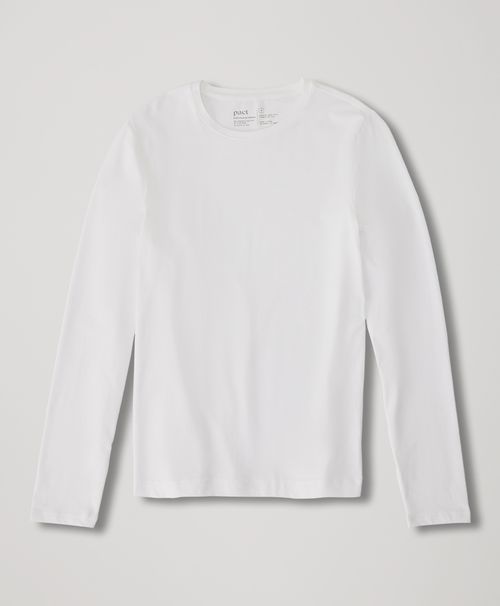 Men's White Cool Stretch Long Sleeve Crew Undershirt