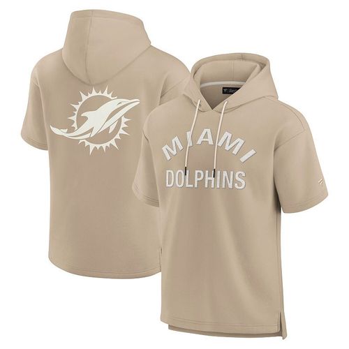 Unisex Fanatics Khaki Miami Dolphins Elements Super Soft Fleece Short Sleeve Pullover Hoodie, Adult Unisex, : , Beig K