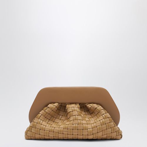 Woven clutch Tia in biscuit color