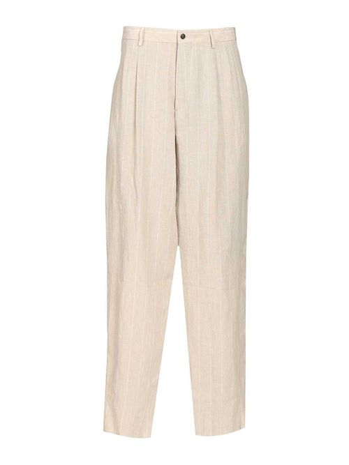 Double Pleated Linen Trousers