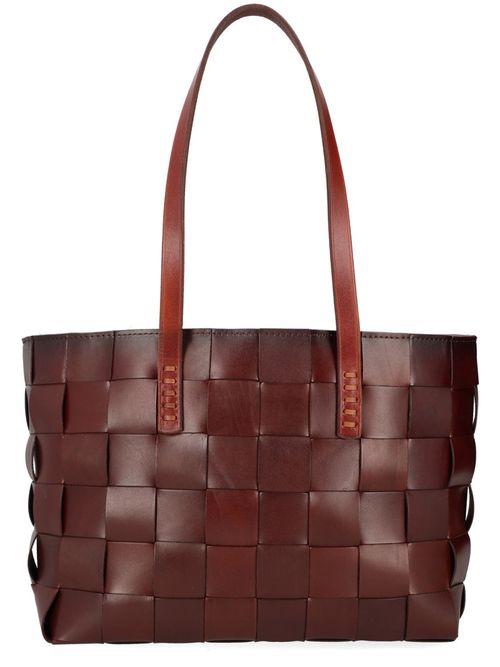 Mini Flat Gora Woven Leather Bag