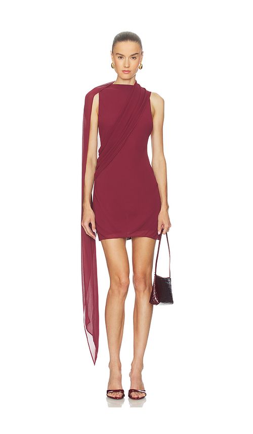 Camila Coelho Casilda Mini Dress in Burgundy. XL. Also in XXS, XS, S
