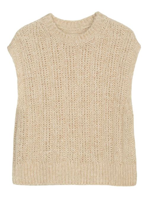 Ribbed sleeveless sweater - Neutrals