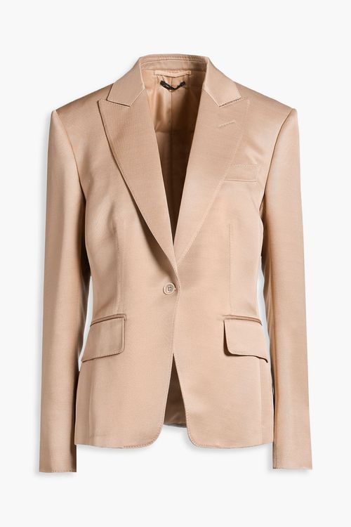 Wool and silk-blend blazer - Neutral - IT 44