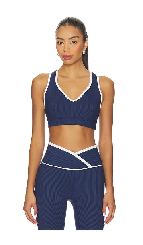 YEAR OF OURS Ribbed V Sports Bra in Navy. - L also in M, S