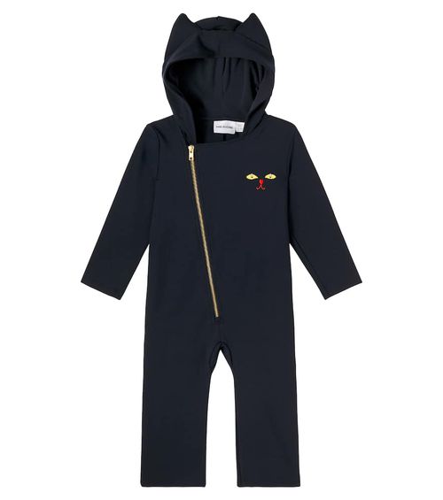 Catsuit asymmetric cotton-blend jumpsuit