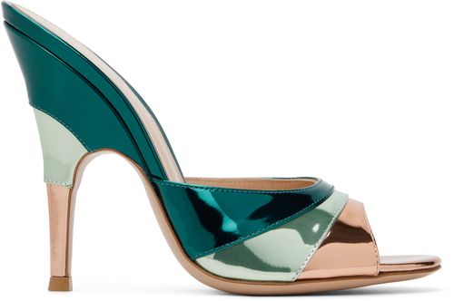 Blue & Gold Marea Heeled Sandals
