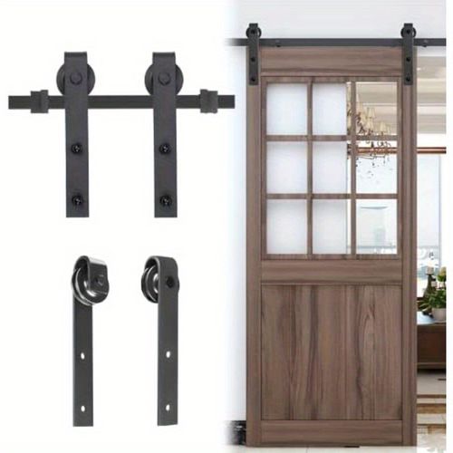 TEMU Sliding Kit Including Running Rails Sliding Door Accessories Suitable For Kitchen Doors, Barn Doors, Study Door