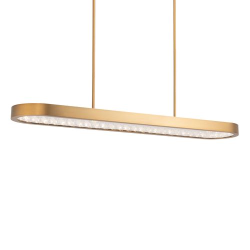 Marquis 1-Light LED Linear Pendant in Aged Bra