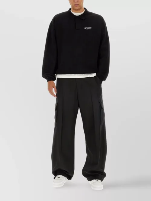 Represent - logo embroidered polo shirt