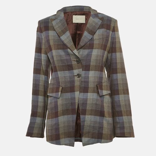 Qasimi Multicolor Plaid Wool Blend Single Breasted Blazer