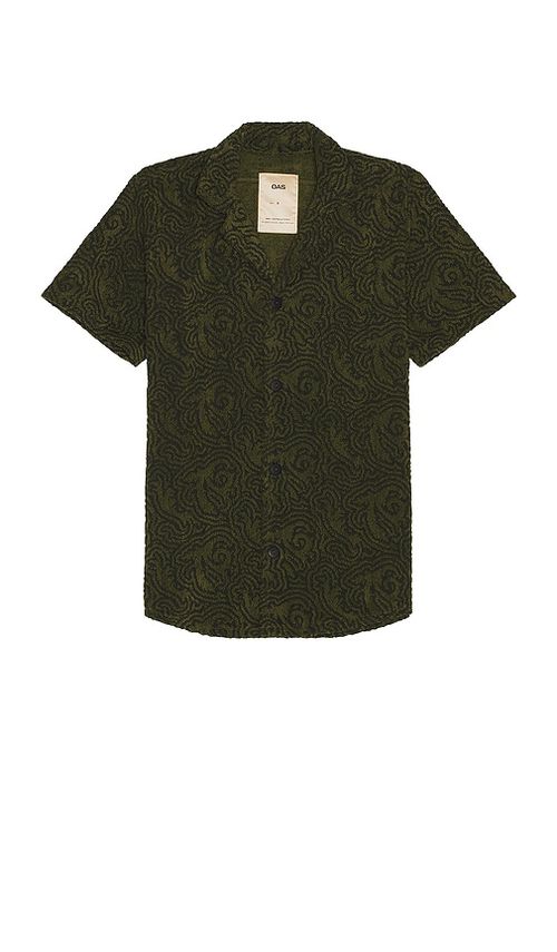 OAS Squiggle Cuba Terry Shirt in Green. -  S also in