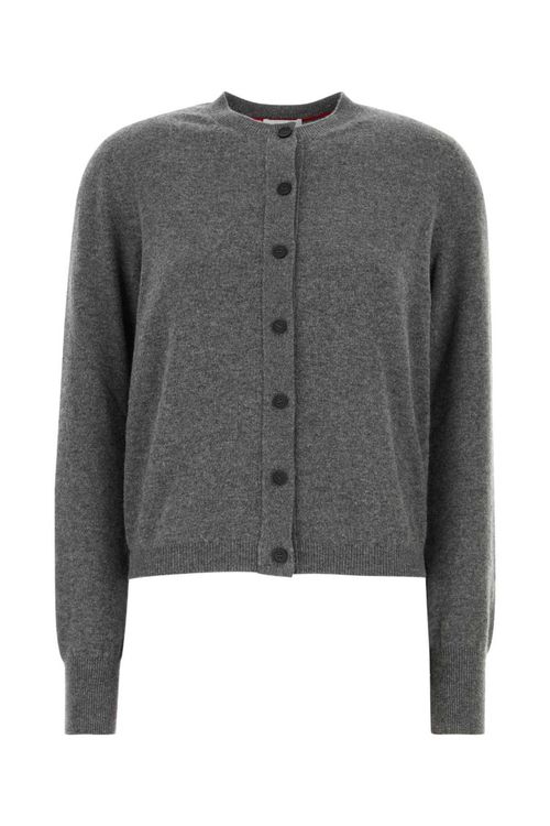 Dark grey stretch cashmere blend cardigan