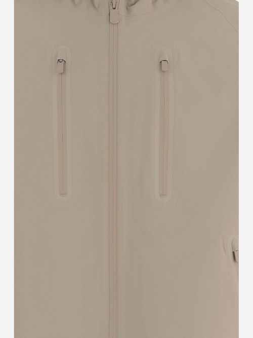 Hooded Nylon Jacket — Beige