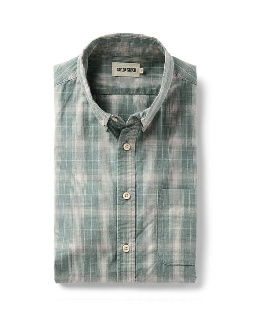 Men's Organic Cotton Jack Shirt in Sea Moss Plaid
