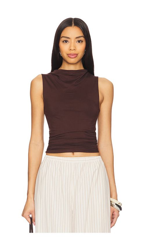 ALL THE WAYS Beatrice Top in Brown. - M also in