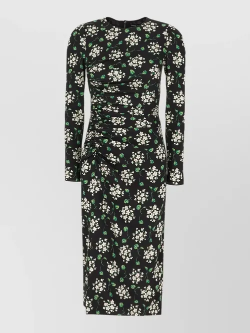 Dolce&Gabbana - floral stretch silk midi dress ruched