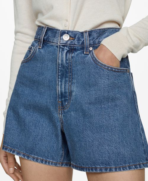 Women's High-Rise Denim Shorts - Medium Blue
