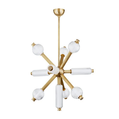 Vintage Brass LED Chandelier from the Atom Collection