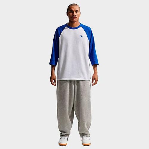 Men's Sportswear Club Three Quarter-Sleeve Raglan Top in Game Royal/White/Game Royal