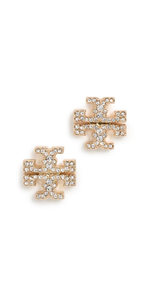 Kira Pave Stud Earrings Tory Gold / Crystal One Size