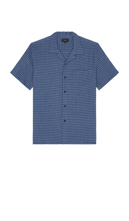 Vince Provence Plaid Collar Shirt in Blue.  M. Also in L, XL/1X