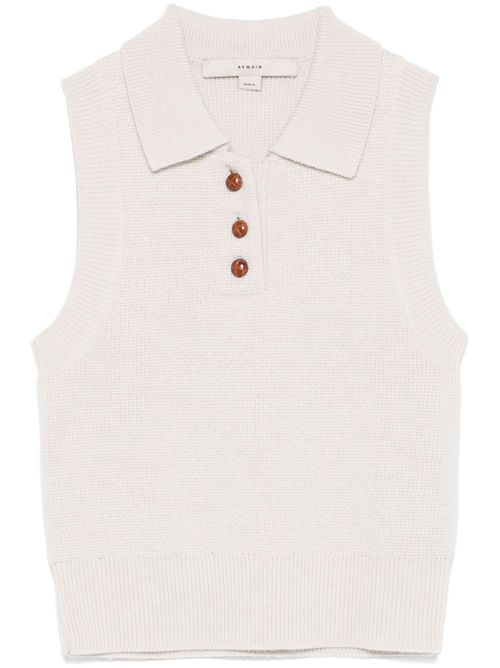 Merino wool polo top - Neutrals