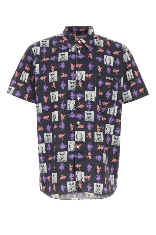 Pop-Art Printed Poplin Shirt — Black