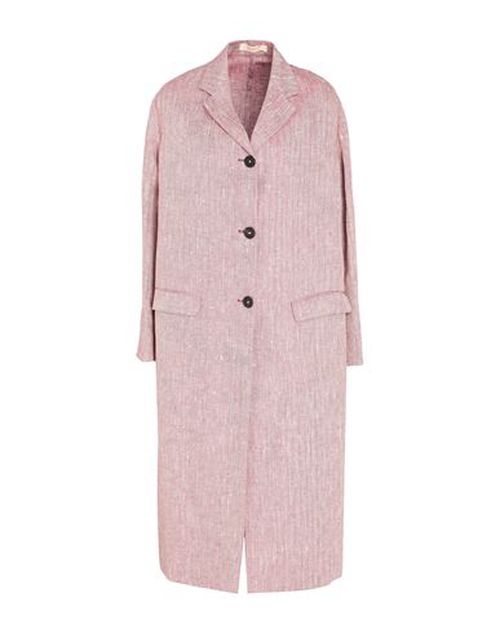 Woman Overcoat & Trench Coat Plum Size M Linen, Silk