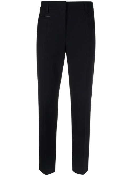 High-waisted straight-leg trousers - Blue