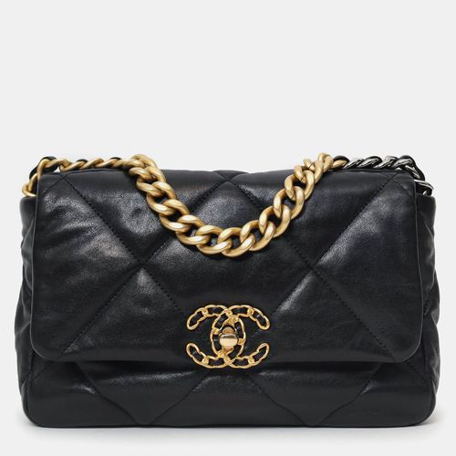 Chanel 2019 Black Leather 19 Flap Bag