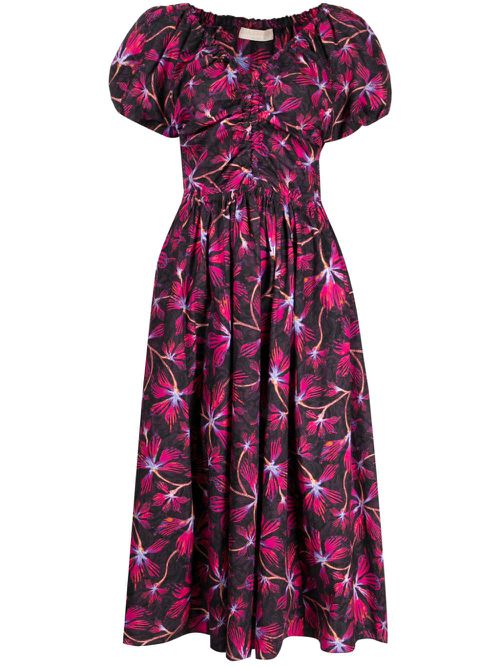 Cecile floral-print dress - Black