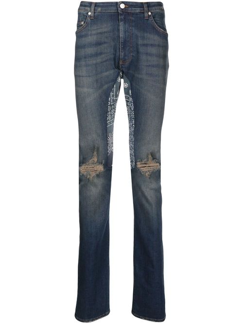 Bandana-print jeans - Blue