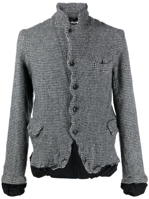 Check-print wool blazer - Grey