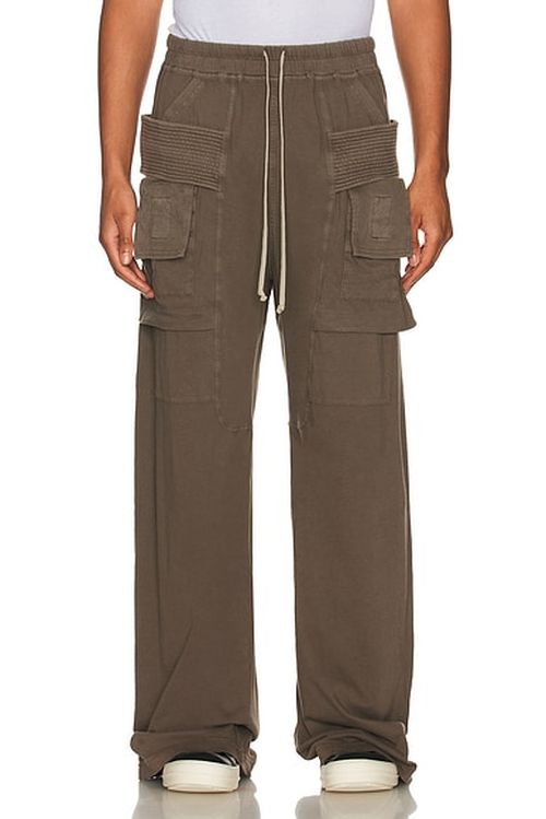 DRKSHDW by Rick Owens Creatch Cargo Drawstring Pants in Dust - Grey. M also in L, S, XL/1X