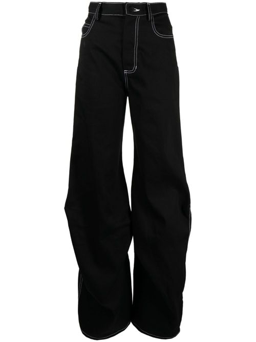 High-waisted wide-leg jeans - Black
