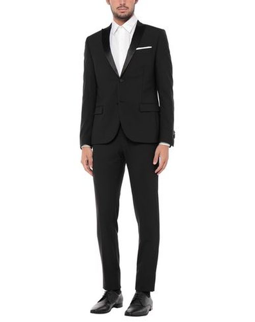 Man Suit Black Size 46 Polyester, Wool, Elastane