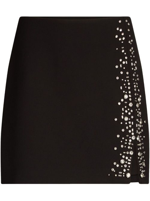 Black mini skirt with bejewelled embellishment