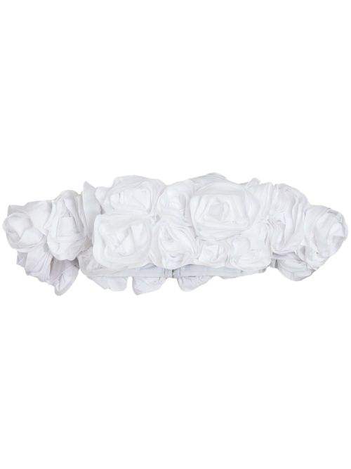 Rose-embellished cropped top - White