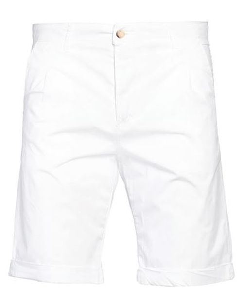 Man Shorts & Bermuda Shorts White Size 28 Cotton, Elastane