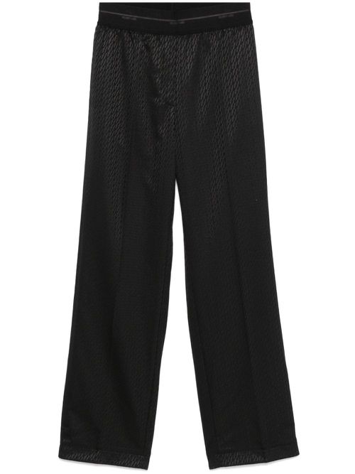 Logo-jacquard trousers - Black