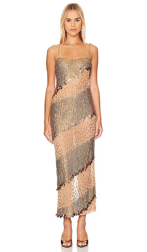 Retrofete Carmine Dress in Tan. - L also in