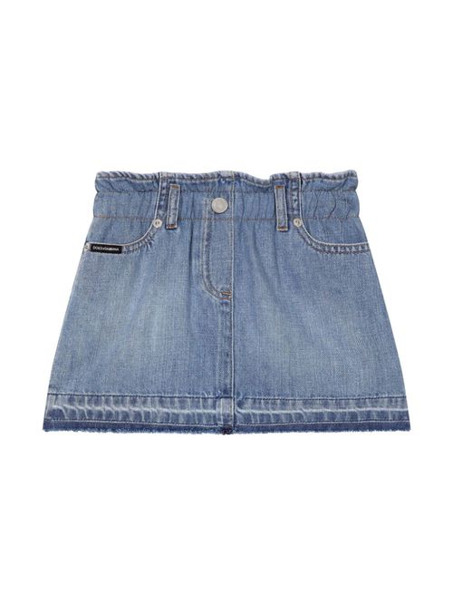 Logo-plaque denim skirt - Blue