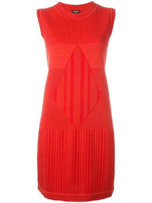2010s sleeveless knit dress - Red