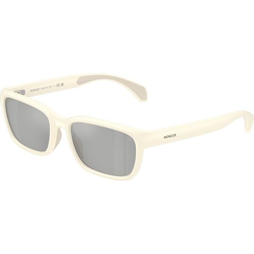 Moncler Unisex Moncler ME8002 SLICKA 50028V Sunglasses Injected White Grey Pillow Mirror