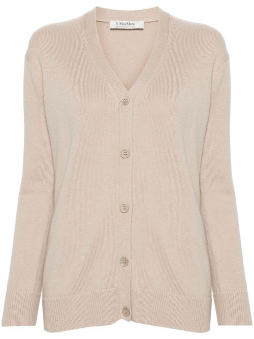 Button-up wool-blend cardigan - Neutrals