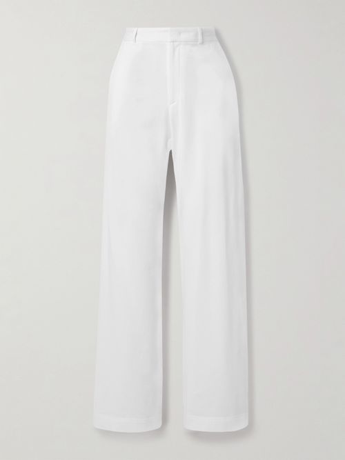 Cotton-jersey Wide Leg Pants - White