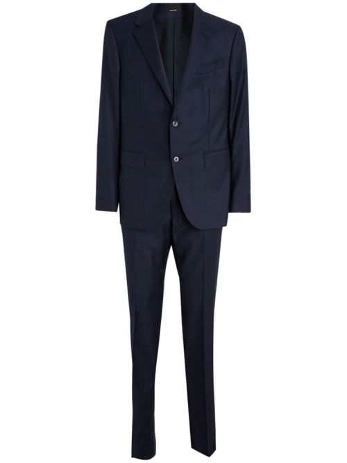 Single-breasted cotton suit - Blue