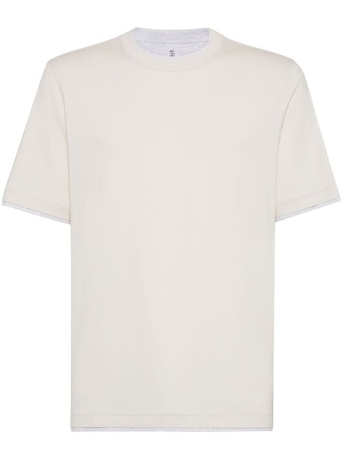 Layered-detail T-shirt - White